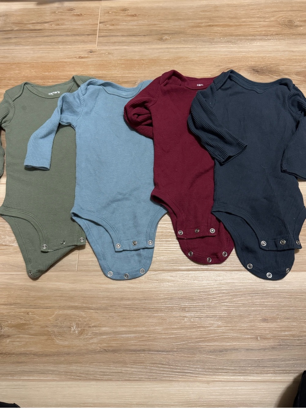 Waffle thermal long sleeve onesie